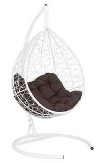 Подвесное кресло-кокон sevilla relax белый + каркас (подвесное кресло-кокон sevilla relax белый + красная подушка sev-5 206) (лаура) белый Laura
