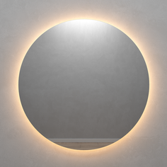Круглое зеркало с тёплой подсветкой rauntel nf led l (genglass) серый 2 см.