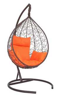 Подвесное кресло-кокон sevilla коричневый + каркас (подвесное кресло-кокон sevilla коричневый + оранжевая подушка sev-1 312) (лаура) коричневый Laura