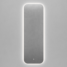 Прямоугольное зеркало с нейтральной подсветкой kuvino nf led m с сенсорной кнопкой (genglass) серый 49x149x2 см.