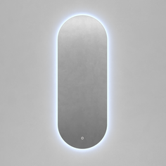 Овальное зеркало с холодной подсветкой nolvis nf led m с сенсорным включателем (genglass) серый 50x135x2 см.