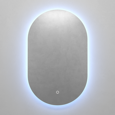 Овальное зеркало с холодной подсветкой nolvis nf led s с сенсорным включателем (genglass) серый 50x80x2 см.