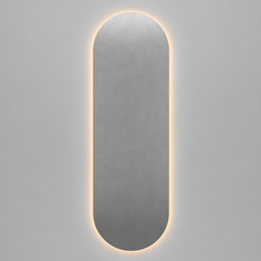 Овальное зеркало с тёплой подсветкой nolvis nf led l (genglass) серый 56x176x2 см.