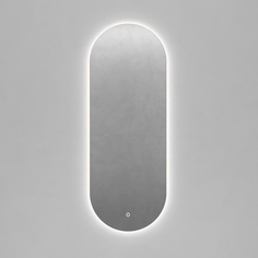 Овальное зеркало с нейтральной подсветкой nolvis nf led m с сенсорным включателем (genglass) серый 50x135x2 см.