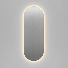 Овальное зеркало с тёплой подсветкой nolvis nf led m (genglass) серый 50x135x2 см.