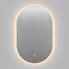 Овальное зеркало с тёплой подсветкой nolvis nf led s с сенсорным включателем (genglass) серый 50x80x2 см.