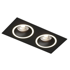 Dk2062-bk встраиваемый светильник, ip 20, до 15 вт, gu10, led, черный, алюминий (denkirs) черный