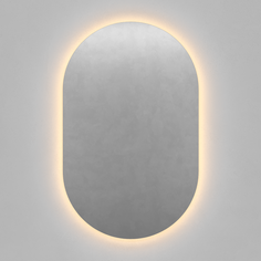 Овальное зеркало с тёплой подсветкой nolvis nf led s (genglass) серый 50x80x2 см.