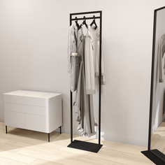 Дизайнерская напольная вешалка zilosi черного цвета (genglass) черный 45x185x25 см.