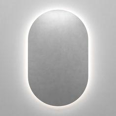 Овальное зеркало с нейтральной подсветкой nolvis nf led s (genglass) серый 50x80x2 см.