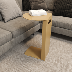 Приставной столик металлический kniso золотого цвета (genglass) золотой 40x60x35 см.