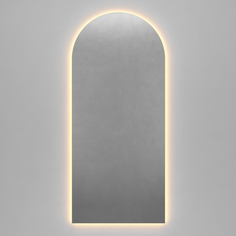 Зеркало арка большое с тёплой подсветкой arkis nf led l (genglass) серый 79x179x2 см.