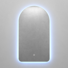 Зеркало арка с холодной подсветкой arkelo nf led s с сенсорной кнопкой (genglass) серый 50x90x2 см.