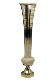 71pn-3122 ваза стекл.бежевая на металл. основании d19*81см (garda decor) бежевый