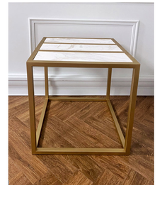 Столик со столешницей из натурального мрамора (for miss) золотой 55.3x60x55.9 см.