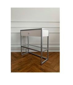 Консоль с дополнительной стеклянной полкой (for miss) серебристый 80x80x31 см.