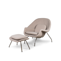 Кресло c оттоманкой womb chair (desondo) серый