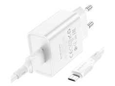 Зарядное устройство Borofone BA74A Aspirer 1xUSB 2.1А + кабель MicroUSB White 6974443388664