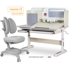 Комплект Mealux Winnipeg Multicolor (BD-630 MG + кресло Y-115 G) (стол + кресло) столешница белый дуб, накладки серые