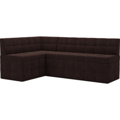 Кухонный диван Mebel Ars Атлантис левый угол (велюр шоколад HB-178 16) 212х84х135 см