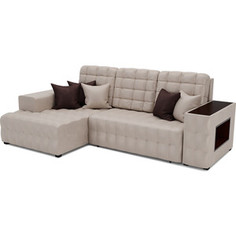 Угловой диван Mebel Ars Мадрид левый угол (бархат бежевый / STAR VELVET 6 BEIGE)
