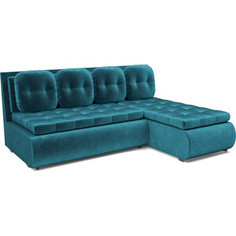 Угловой диван Mebel Ars Кормак (бархат сине-зеленый STAR VELVET 43 BLACK GREEN)