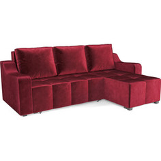 Угловой диван Mebel Ars Берн (бархат красный STAR VELVET 3 DARK RED)