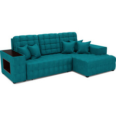 Угловой диван Mebel Ars Мадрид правый угол (бархат сине-зеленый STAR VELVET 43 BLACK GREEN)
