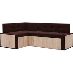 Кухонный диван Mebel Ars Таллин левый угол (велюр шоколад HB-178 16) 210х83х140 см