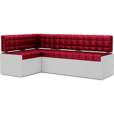 Кухонный диван Mebel Ars Ганновер левый угол (бархат красный STAR VELVET 3 DARK RED) 208х82х133 см