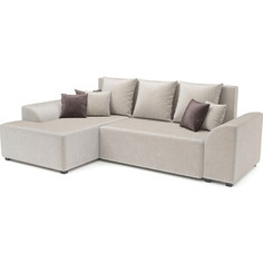 Угловой диван Mebel Ars Каскад левый угол (бархат бежевый / STAR VELVET 6 BEIGE)
