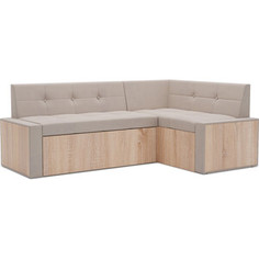 Кухонный диван Mebel Ars Таллин правый угол (бархат бежевый STAR VELVET 6 LIGHT Beige) 190х83х120 см