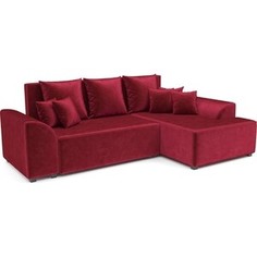 Угловой диван Mebel Ars Каскад правый угол (бархат красный STAR VELVET 3 DARK RED)