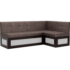 Кухонный диван Mebel Ars Нотис правый угол (бархат серо-шоколадный STAR VELVET 60 COFEE) 207х82х132 см