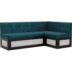 Кухонный диван Mebel Ars Нотис правый угол (бархат сине-зеленый STAR VELVET 43 BLACK GREEN) 207х82х132 см