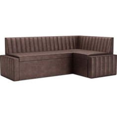 Кухонный диван Mebel Ars Вермут правый угол (бархат серо-шоколадный STAR VELVET 60 COFFEE) 213х82х133 см