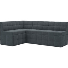 Кухонный диван Mebel Ars Атлантис левый угол (велюр серо-синий HB-178 26) 212х84х135 см