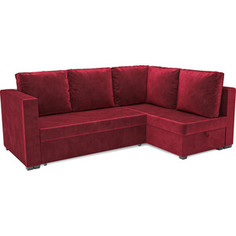 Угловой диван Mebel Ars Мансберг (бархат красный STAR VELVET 3 DARK RED)