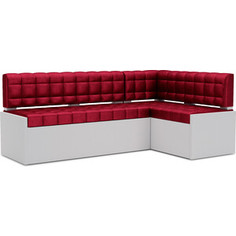 Кухонный диван Mebel Ars Ганновер правый угол (бархат красный STAR VELVET 3 DARK RED) 208х82х133 см