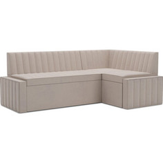 Кухонный диван Mebel Ars Вермут правый угол (бархат бежевый STAR VELVET 6 LIGHT Beige) 193х82х113 см