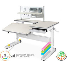 Детский стол Mealux RichWood Multicolor + полка BD P-18 TG (BD-840 TG/MC + BD P-18 TG) столешница белый дуб (дерево)