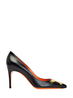 Туфли-лодочки из гладкой кожи с литой деталью Santoni
