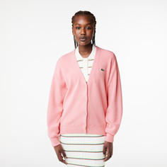 Женский кардиган Lacoste с v-образным вырезом из хлопка