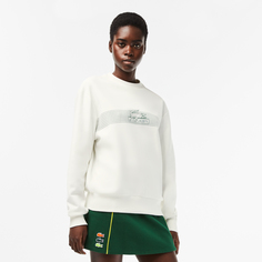 Женская толстовка Lacoste Oversize fit с круглым вырезом и принтом теннисной сетки