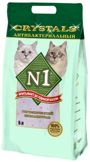Впитывающий наполнитель N1 Crystals силикагелевый, антибактериальный, 5 л