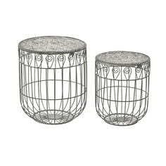 Стол-корзина, набор 2 шт (to4rooms) серый 39x45x39 см.