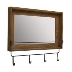 Зеркало настенное с вешалкой (to4rooms) коричневый 60x53x10 см.