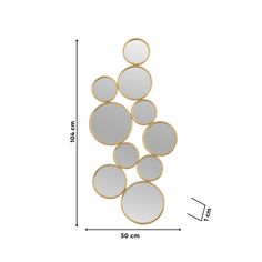 Зеркало настенное (to4rooms) золотой 51x104x1 см.