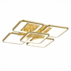 Потолочная светодиодная люстра evoled valenta sle500422-05 (evoled) золотой 600x150 см.