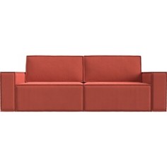 Прямой диван Лига Диванов Куба микровельвет коралловый